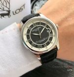 Fake Patek Philippe Calatrava SS Leather Band Watches - Quartz Movement